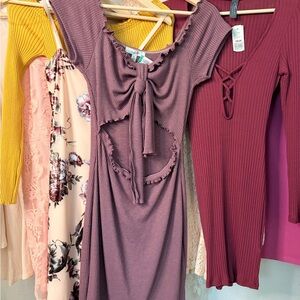 Sweetheart Mauve Ruffle Dress